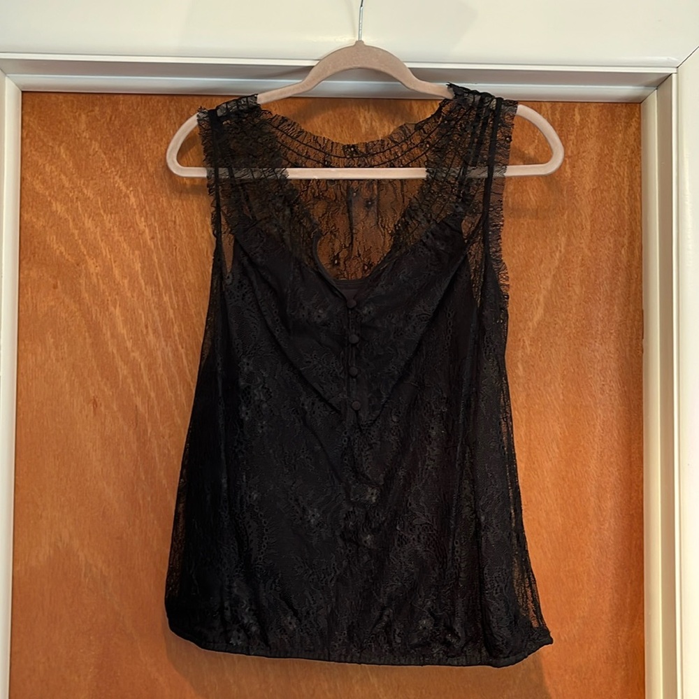 NWT Loft Black Lace Blouse, Size S